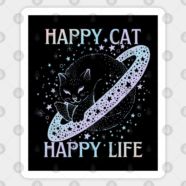 Happy cat happy life Magnet by ArtsyStone